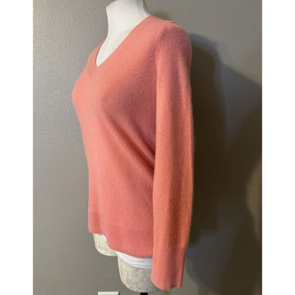Talbots Cashmere Sweater S Small Coral Pink Orange Long Sleeve Spring - Picture 6 of 9